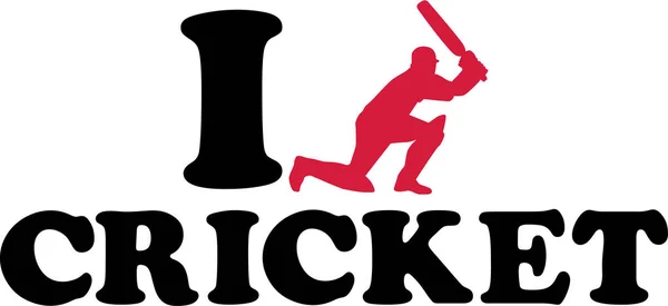 Ik hart Cricket — Stockvector