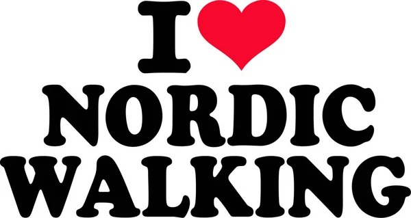 Ich liebe nordic walking — Stockvektor