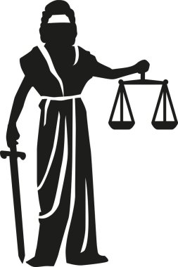Justitia statue silhouette