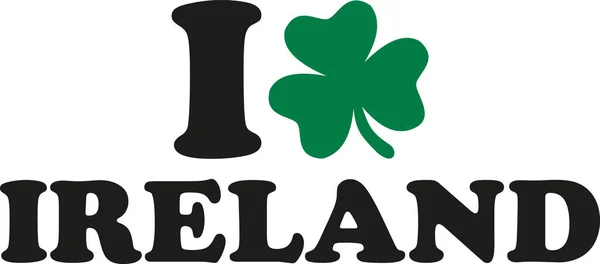 Jag älskar Irland med klöver — Stock vektor