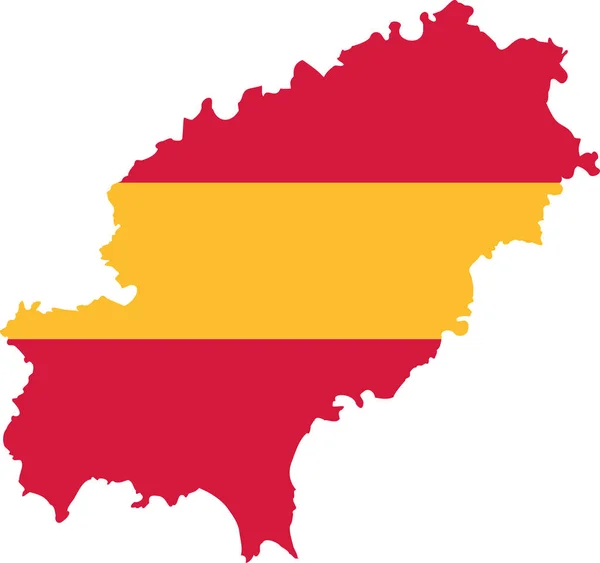 Mapa de Ibiza silueta con bandera — Vector de stock