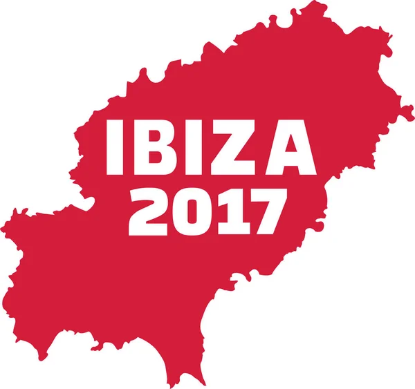 Ibiza mapa con Ibiza 2017 — Vector de stock