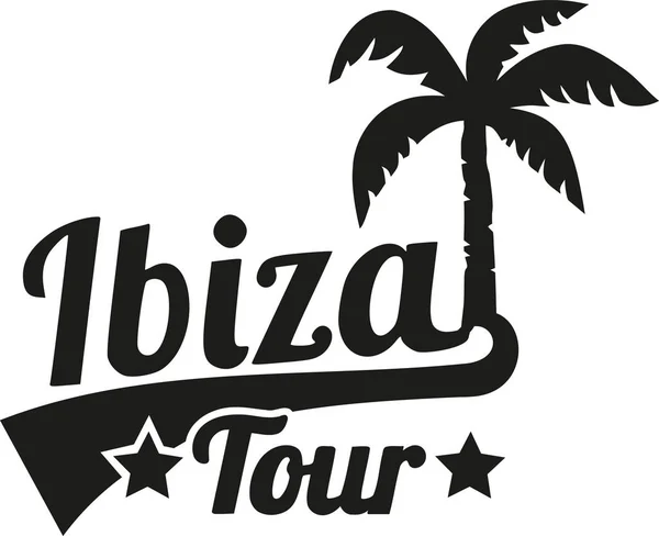 Ibiza tour con palmera — Vector de stock