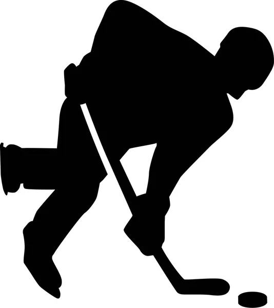 Hockey giocare silhouette — Vettoriale Stock