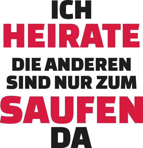 Junggesellenabschied-Slogan Ich heirate — Stockvektor