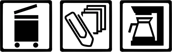 Équipement de bureau Copie Papier Café — Image vectorielle