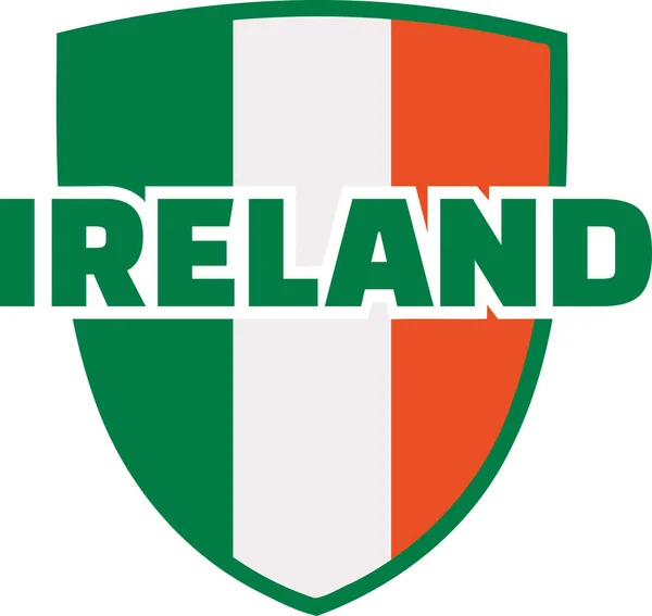 Emblem i irländska färger och Irland word — Stock vektor