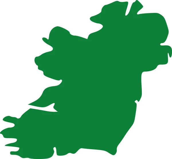 緑のアイルランド地図シルエット — ストックベクタ