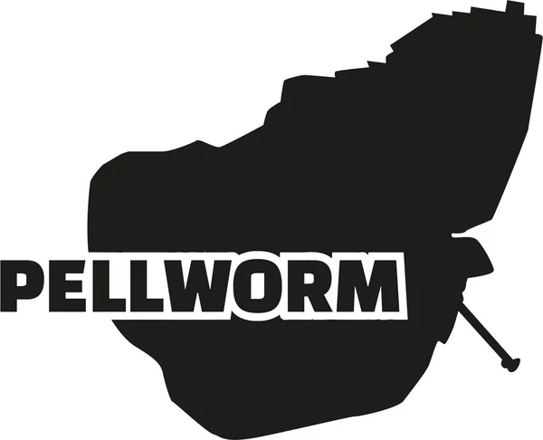 Pellworm mapa com nome — Vetor de Stock