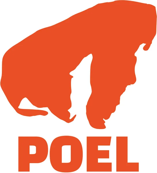 Peta Poel dengan nama - Stok Vektor