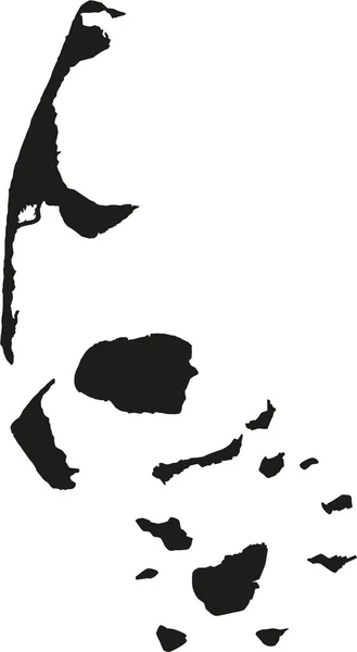 Silueta mapu regionu North frisian islands — Stockový vektor