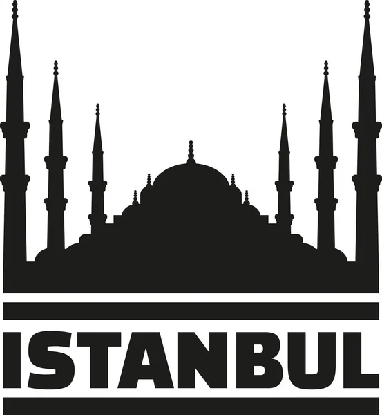 Istanbul ile cami siluet — Stok Vektör