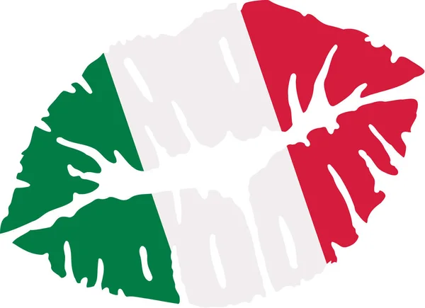 Italia bandiera bacio — Vettoriale Stock