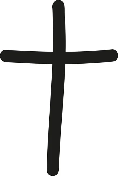Handdrawn kříž vektor — Stockový vektor