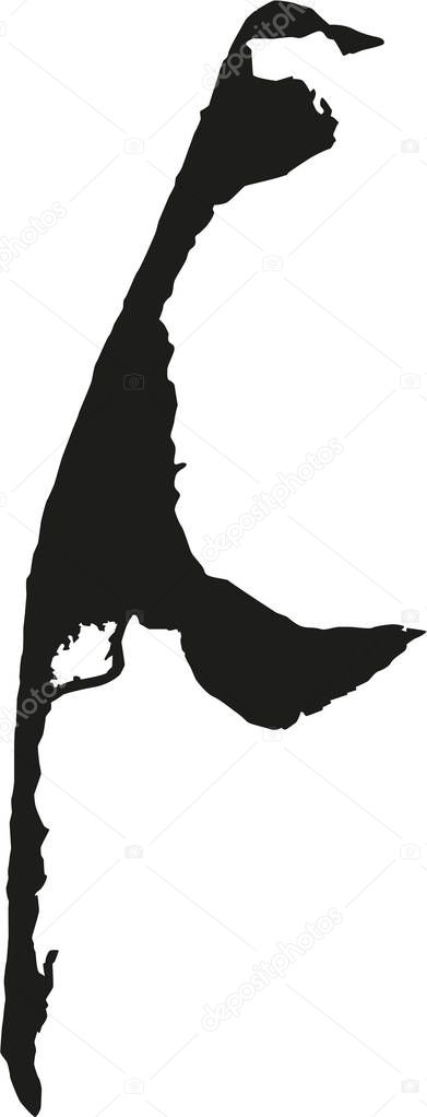 Sylt map silhouette