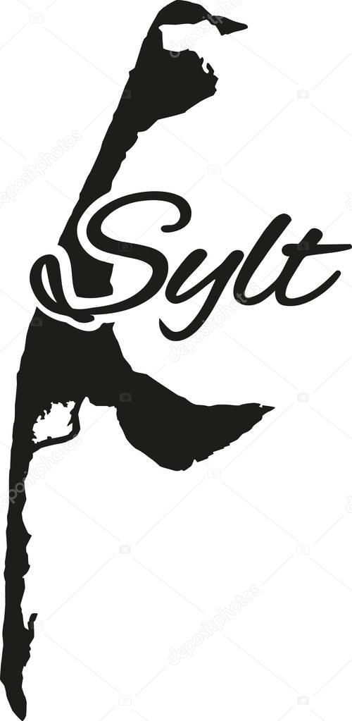 Sylt map with word