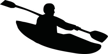 Siluet vektör Kayak