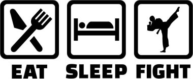 Uyku mücadele karate işaretleri yemek