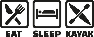 Uyku kayık simgeler yemek