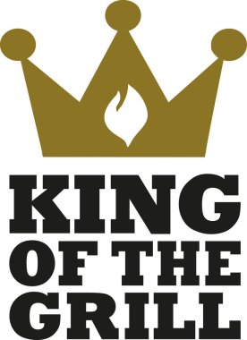 Kral taç ve alev ile ızgara