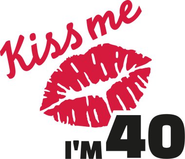 40th birthday - Kiss me I'm 40 clipart