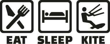 Kitesurfing canlı - yemek uyku uçurtma