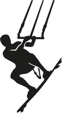 Kitesurfing siluet vektör