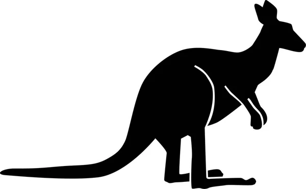 Kangaroo silhouette sitting — Stock Vector