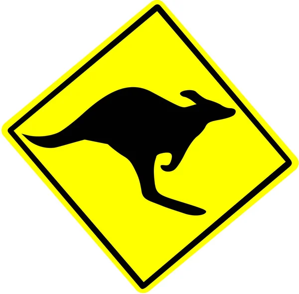 Sarı işaret kanguru — Stok Vektör