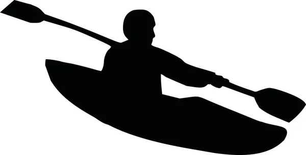 Kayak silueta vector — Vector de stock