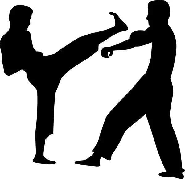 Couple karaté combats — Image vectorielle