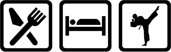 Karaté manger sommeil — Image vectorielle