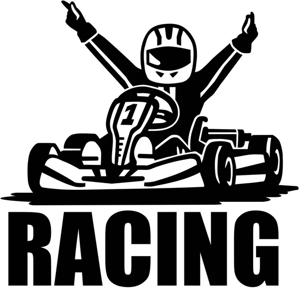 Racing winner - kart driver — Stock Vector