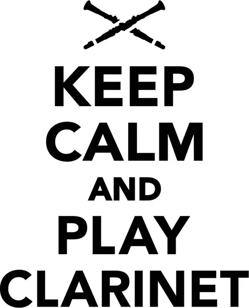 Kalmte bewaren en klarinet spelen — Stockvector