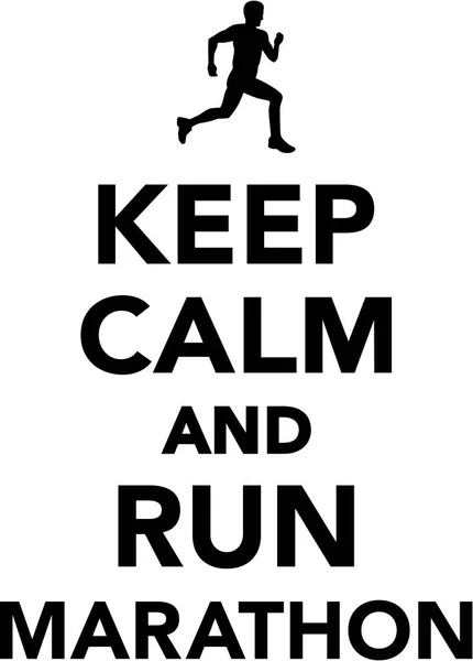 Mantenga la calma y correr maratón — Archivo Imágenes Vectoriales