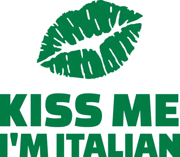 St. Patrick's Day dricka text - kyss mig jag är italienska — Stock vektor