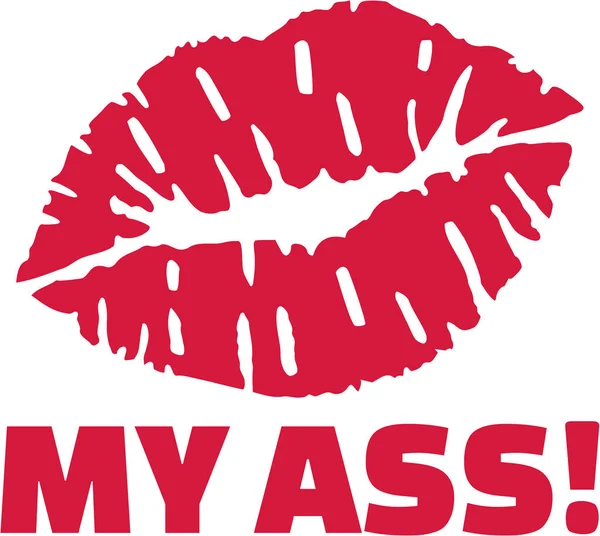 Küss meinen Arsch mit roten Lippen. — Stockvektor