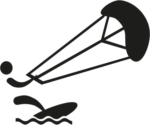 Icon-Vektor für Kitesurfer — Stockvektor