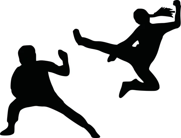 Kungfu silhouet vector — Stockvector