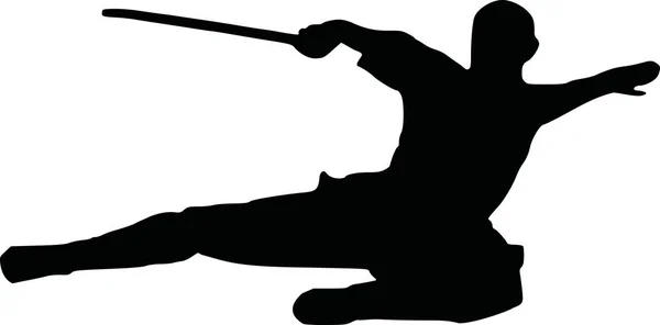 Kungfu silhouet vector — Stockvector