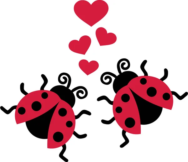 Δύο ladybugs ερωτευμένος — Διανυσματικό Αρχείο