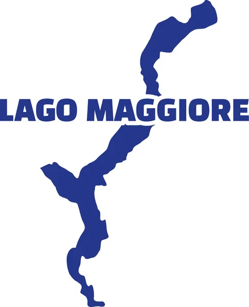 Silueta Lago Mayor con nombre — Vector de stock