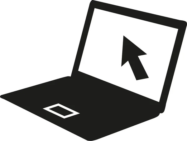 Laptop med markören — Stock vektor