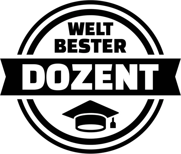 World 's best Lecturer german button — стоковый вектор