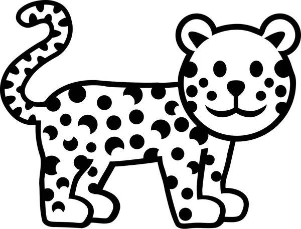 Desenho animado bonito leopardo — Vetor de Stock