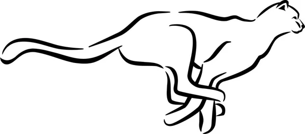 Courir léopard dessiné à la main — Image vectorielle