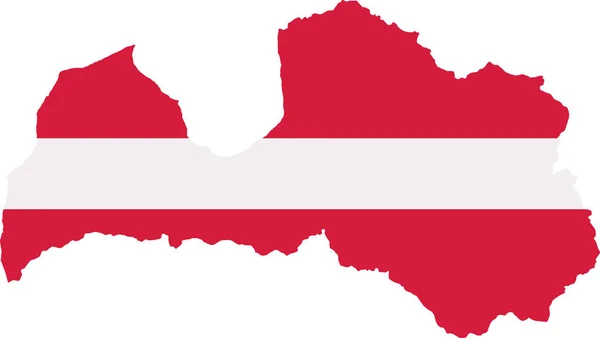 Lettland Karte mit Fahne — Stockvektor