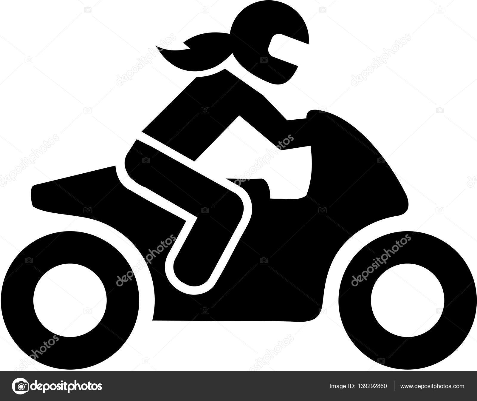 バイク女性ドライバーのアイコン ストックベクター C Miceking バイク女性ドライバーのアイコン ストックベクター C Miceking