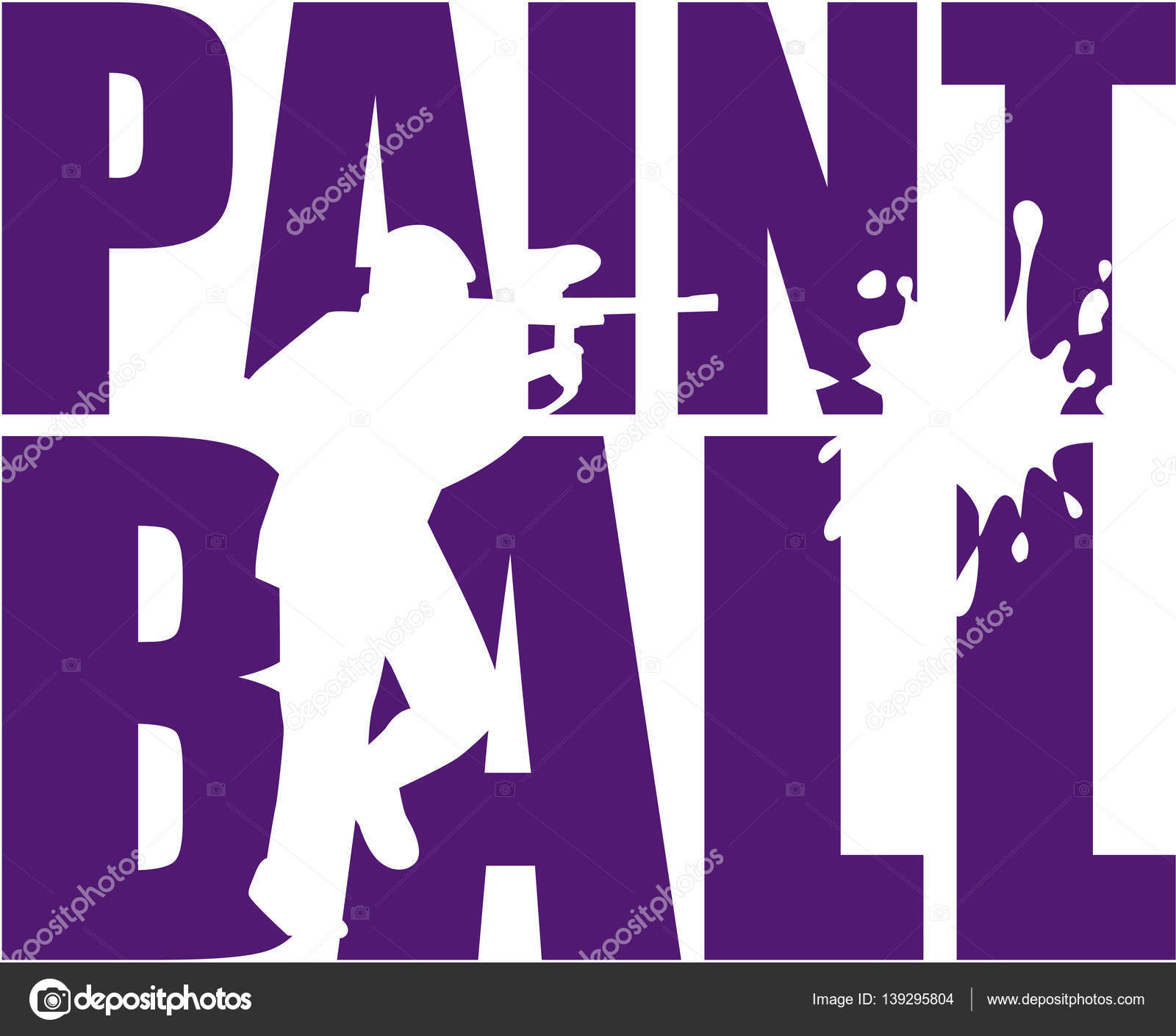 Paintball word with silhouette cutout Stock Vector Image by ©miceking