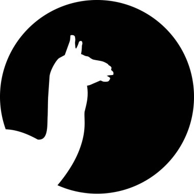 Lama siluet ay önünde